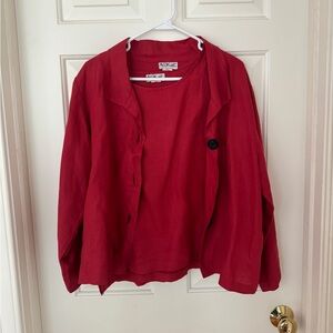 Ali Kat Red Linen Top Set